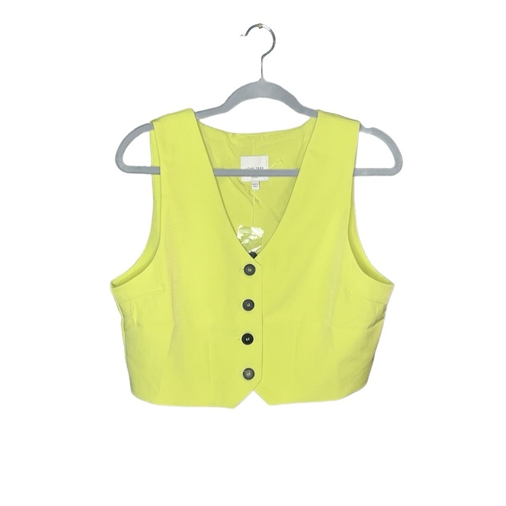 NWOT Love Tree‎ Green Vest size large